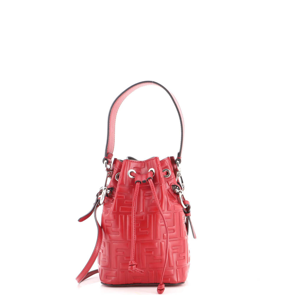 Fendi Mini Mon Tresor Bucket Bag Zucca Embossed Leather